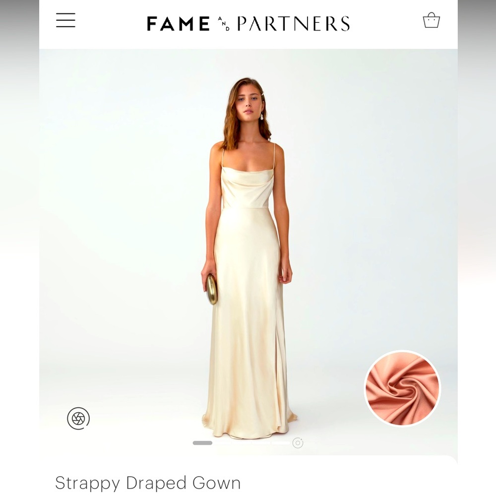 Fame and Partners Strappy Draped Gown - Champagne Rose